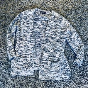 black/white/pink fuzzy cardigan